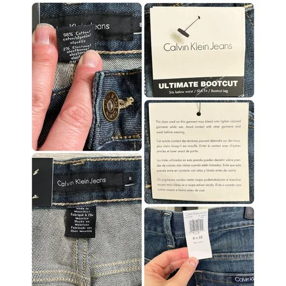 NWT Calvin Klein Ultimate Bootcut Jeans Size 8x32 - Picture 6 of 9